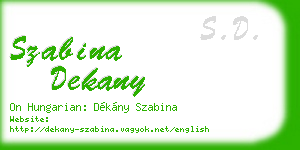 szabina dekany business card