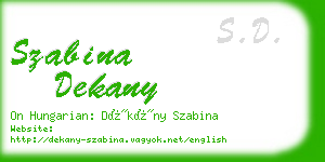 szabina dekany business card